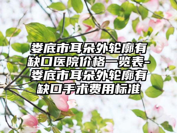 娄底市耳朵外轮廓有缺口医院价格一览表-娄底市耳朵外轮廓有缺口手术费用标准