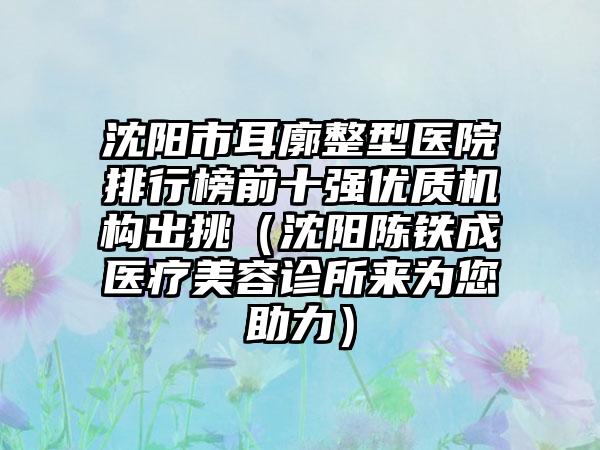 沈阳市耳廓整型医院排行榜前十强优质机构出挑（沈阳陈铁成医疗美容诊所来为您助力）