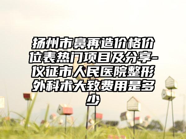 扬州市鼻再造价格价位表热门项目及分享-仪征市人民医院整形外科术大致费用是多少