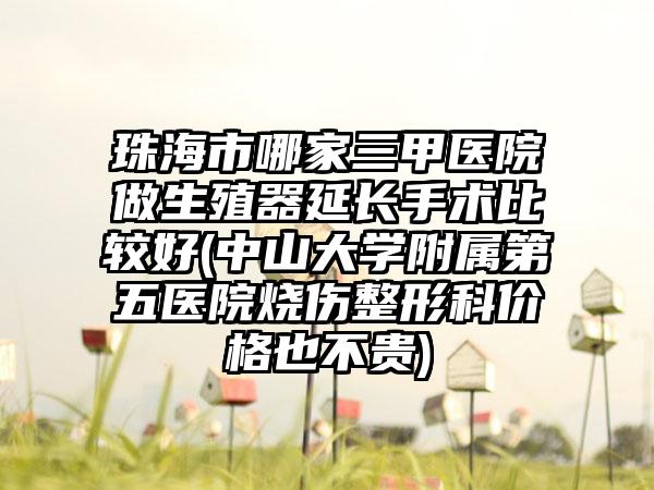 珠海市哪家三甲医院做生殖器延长手术比较好(中山大学附属第五医院烧伤整形科价格也不贵)