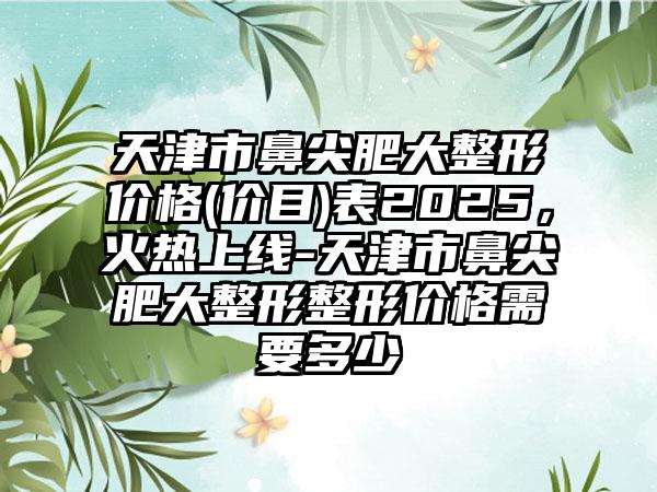 天津市鼻尖肥大整形价格(价目)表2025，火热上线-天津市鼻尖肥大整形整形价格需要多少