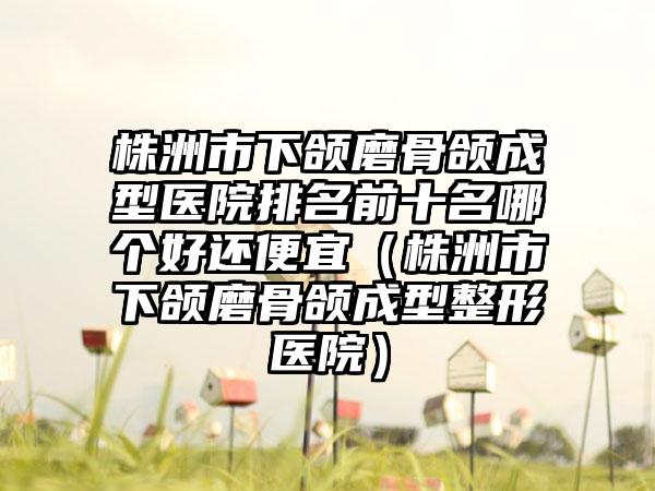 株洲市下颌磨骨颌成型医院排名前十名哪个好还便宜（株洲市下颌磨骨颌成型整形医院）