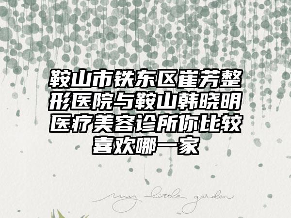 鞍山市铁东区崔芳整形医院与鞍山韩晓明医疗美容诊所你比较喜欢哪一家