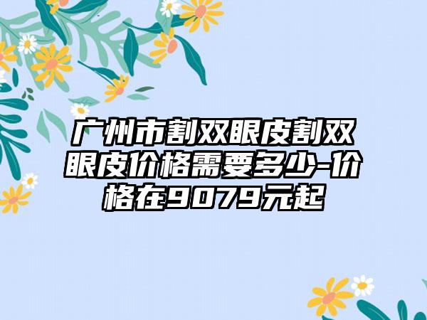 广州市割双眼皮割双眼皮价格需要多少-价格在9079元起