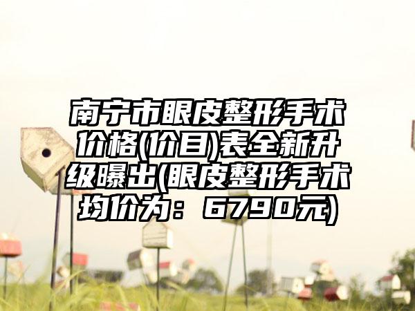 南宁市眼皮整形手术价格(价目)表全新升级曝出(眼皮整形手术均价为：6790元)