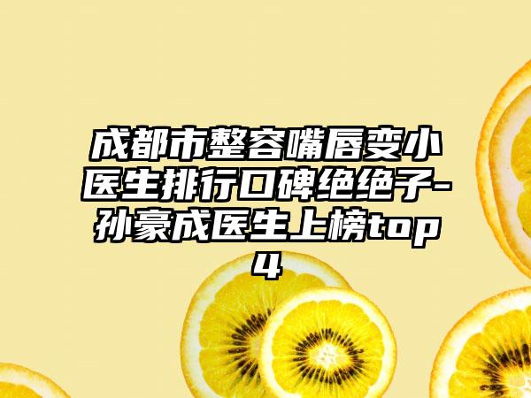 成都市整容嘴唇变小医生排行口碑绝绝子-孙豪成医生上榜top4