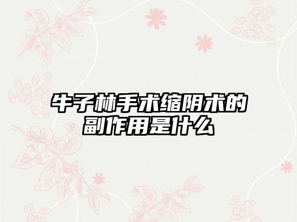 牛子林手术缩阴术的副作用是什么