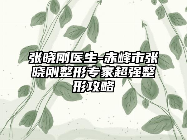 张晓刚医生-赤峰市张晓刚整形专家超强整形攻略