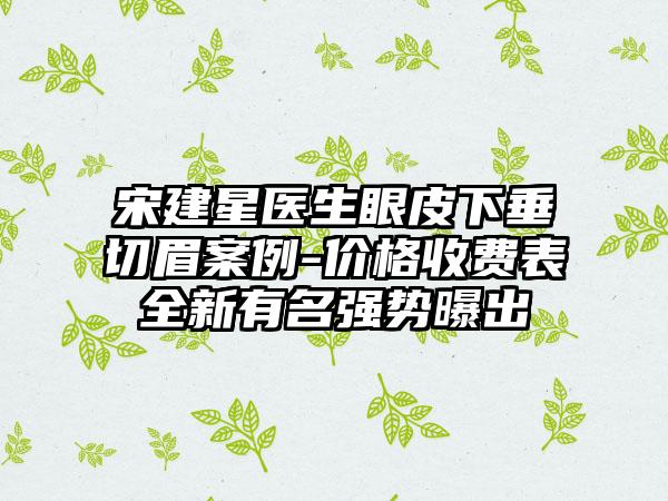 宋建星医生眼皮下垂切眉案例-价格收费表全新有名强势曝出