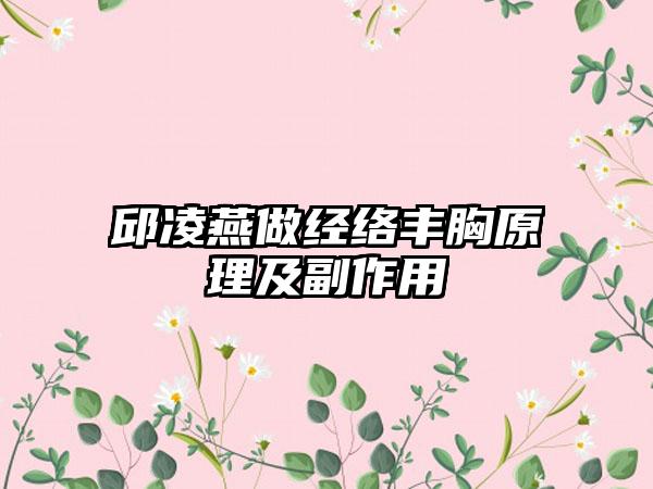 邱凌燕做经络丰胸原理及副作用