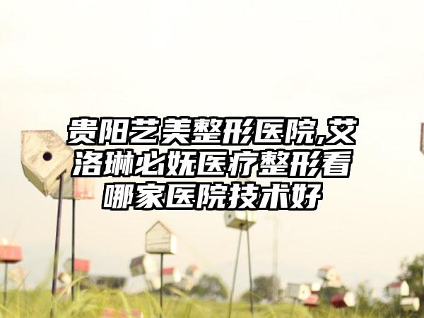 贵阳艺美整形医院,艾洛琳必妩医疗整形看哪家医院技术好