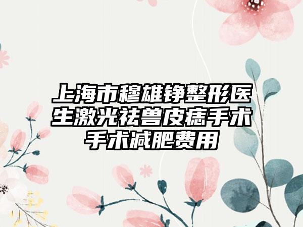 上海市穆雄铮整形医生激光祛兽皮痣手术手术减肥费用