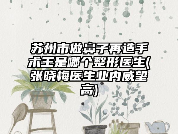 苏州市做鼻子再造手术王是哪个整形医生(张晓梅医生业内威望高)
