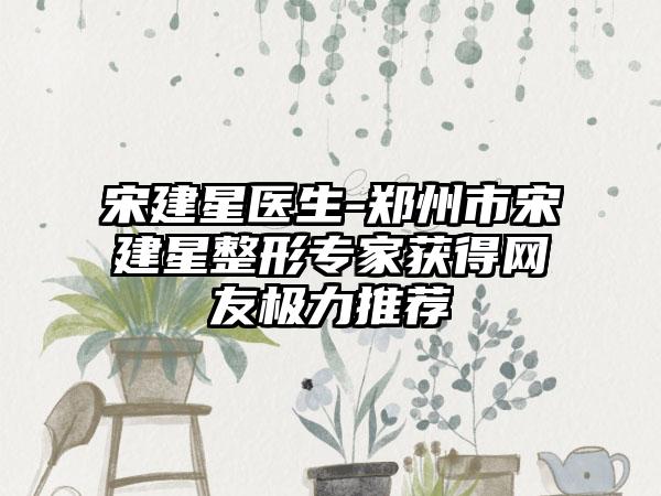 宋建星医生-郑州市宋建星整形专家获得网友极力推荐