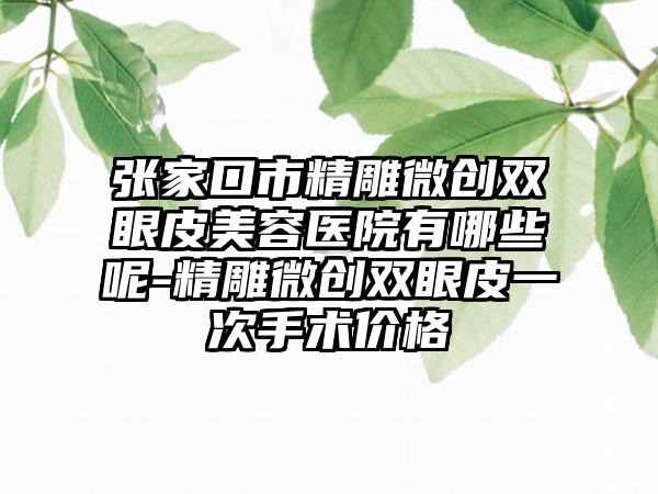 张家口市精雕微创双眼皮美容医院有哪些呢-精雕微创双眼皮一次手术价格