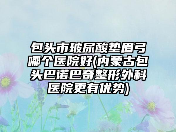 包头市玻尿酸垫眉弓哪个医院好(内蒙古包头巴诺巴奇整形外科医院更有优势)