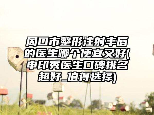 周口市整形注射丰唇的医生哪个便宜又好(申印秀医生口碑排名超好_值得选择)