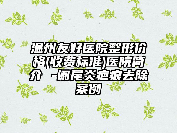 温州友好医院整形价格(收费标准)医院简介 -阑尾炎疤痕去除案例