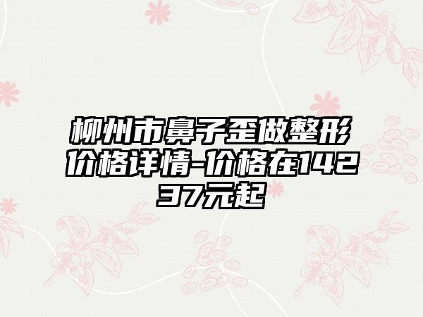 柳州市鼻子歪做整形价格详情-价格在14237元起
