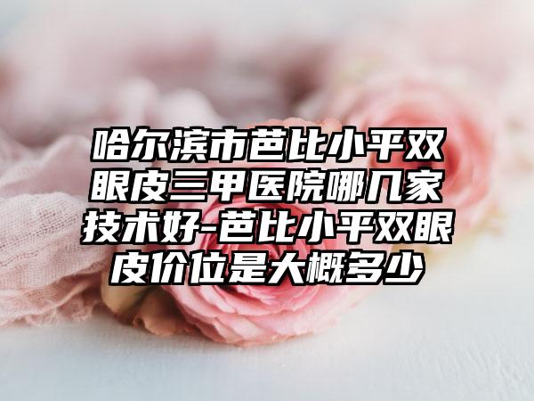哈尔滨市芭比小平双眼皮三甲医院哪几家技术好-芭比小平双眼皮价位是大概多少