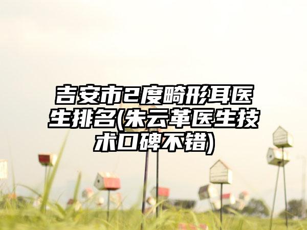 吉安市2度畸形耳医生排名(朱云革医生技术口碑不错)