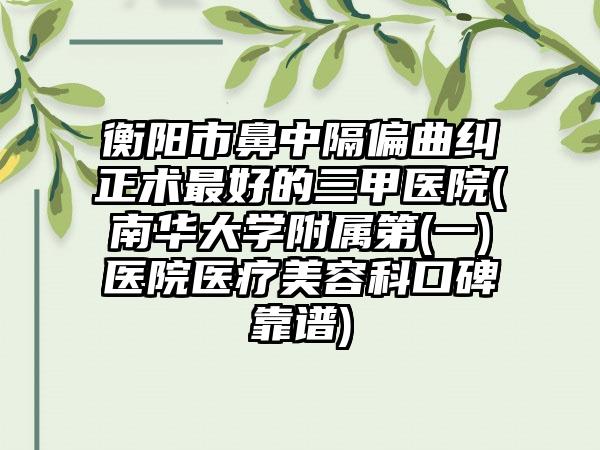 衡阳市鼻中隔偏曲纠正术最好的三甲医院(南华大学附属第(一)医院医疗美容科口碑靠谱)