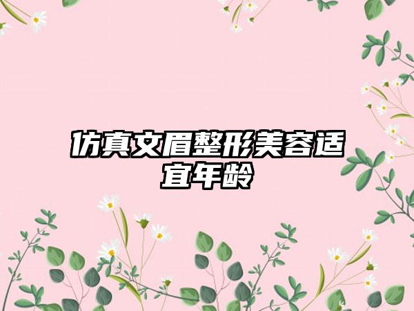 仿真文眉整形美容适宜年龄