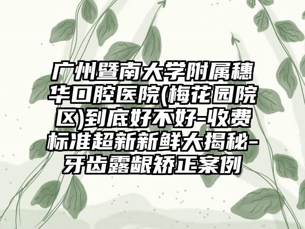 广州暨南大学附属穗华口腔医院(梅花园院区)到底好不好-收费标准超新新鲜大揭秘-牙齿露龈矫正案例