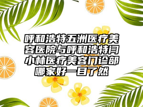 呼和浩特五洲医疗美容医院与呼和浩特闫小林医疗美容门诊部哪家好一目了然