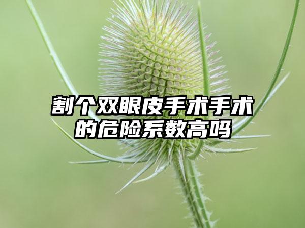 割个双眼皮手术手术的危险系数高吗