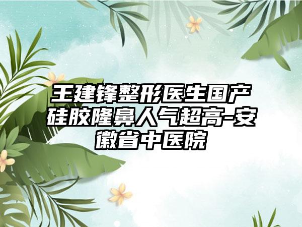 王建锋整形医生国产硅胶隆鼻人气超高-安徽省中医院