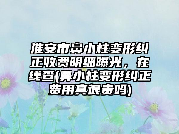 淮安市鼻小柱变形纠正收费明细曝光，在线查(鼻小柱变形纠正费用真很贵吗)
