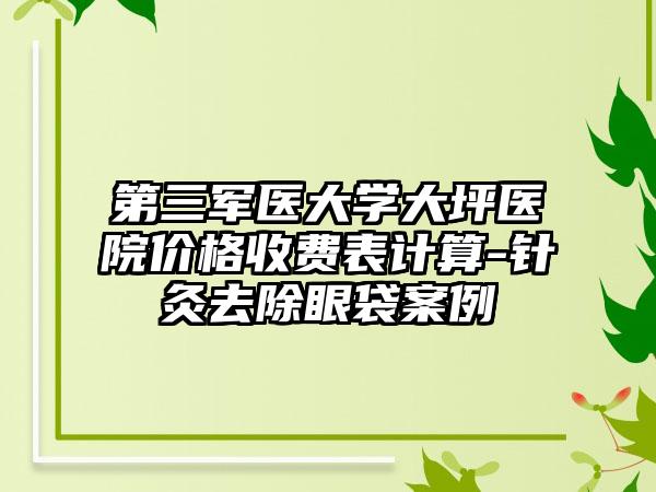 第三军医大学大坪医院价格收费表计算-针灸去除眼袋案例