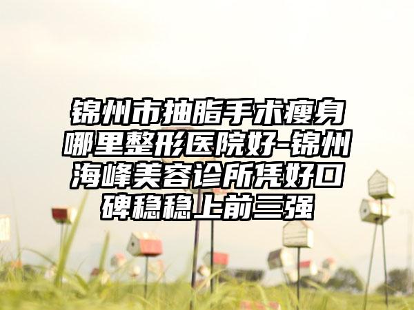 锦州市抽脂手术瘦身哪里整形医院好-锦州海峰美容诊所凭好口碑稳稳上前三强