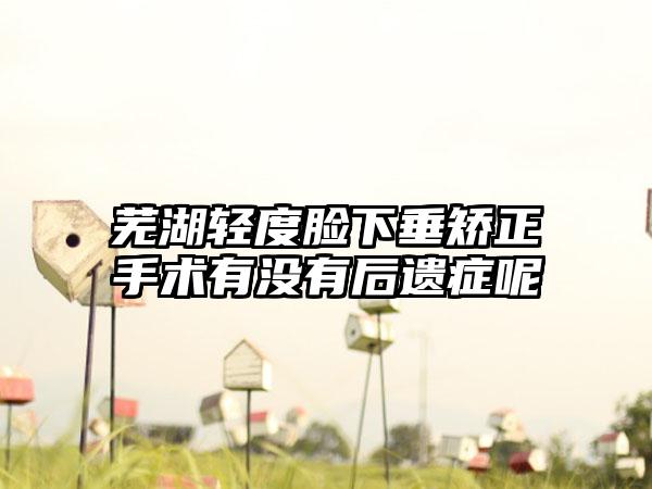 芜湖轻度脸下垂矫正手术有没有后遗症呢