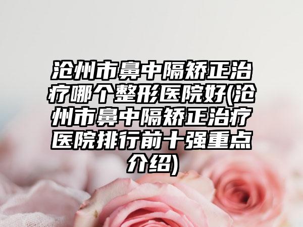 沧州市鼻中隔矫正治疗哪个整形医院好(沧州市鼻中隔矫正治疗医院排行前十强重点介绍)