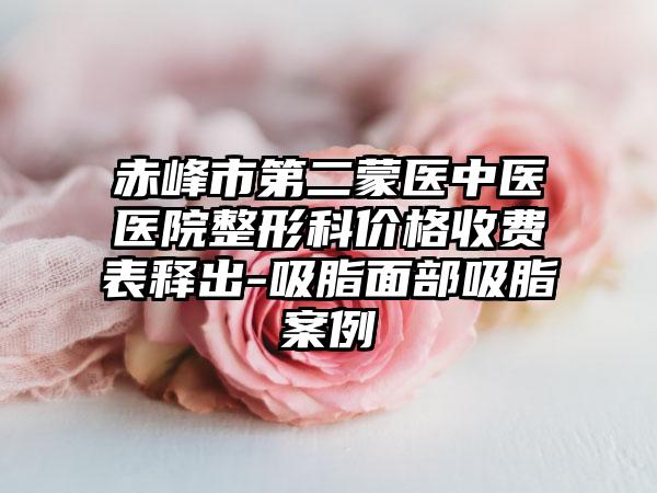 赤峰市第二蒙医中医医院整形科价格收费表释出-吸脂面部吸脂案例