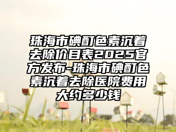 珠海市碘酊色素沉着去除价目表2025官方发布-珠海市碘酊色素沉着去除医院费用大约多少钱