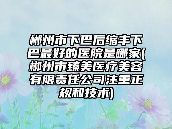 郴州市下巴后缩丰下巴最好的医院是哪家(郴州市臻美医疗美容有限责任公司注重正规和技术)