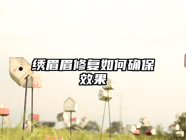绣眉眉修复如何确保效果