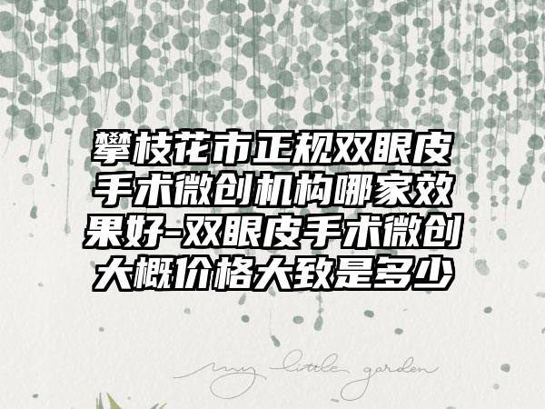 攀枝花市正规双眼皮手术微创机构哪家效果好-双眼皮手术微创大概价格大致是多少