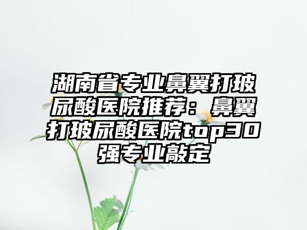 湖南省专业鼻翼打玻尿酸医院推荐：鼻翼打玻尿酸医院top30强专业敲定