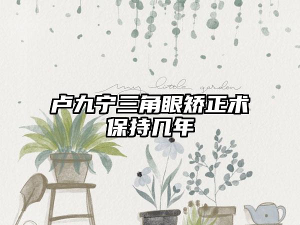 卢九宁三角眼矫正术保持几年