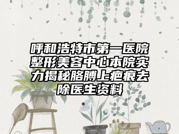 呼和浩特市第一医院整形美容中心本院实力揭秘胳膊上疤痕去除医生资料