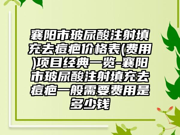 襄阳市玻尿酸注射填充去痘疤价格表(费用)项目经典一览-襄阳市玻尿酸注射填充去痘疤一般需要费用是多少钱