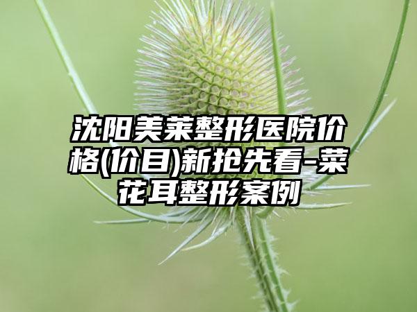 沈阳美莱整形医院价格(价目)新抢先看-菜花耳整形案例