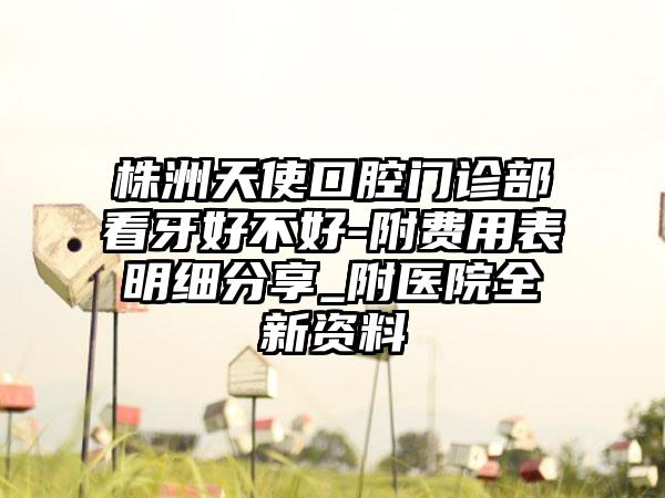 株洲天使口腔门诊部看牙好不好-附费用表明细分享_附医院全新资料