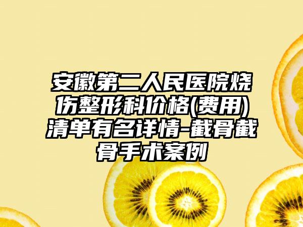 安徽第二人民医院烧伤整形科价格(费用)清单有名详情-截骨截骨手术案例