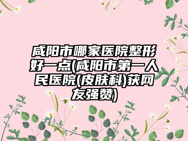 咸阳市哪家医院整形好一点(咸阳市第一人民医院(皮肤科)获网友强赞)