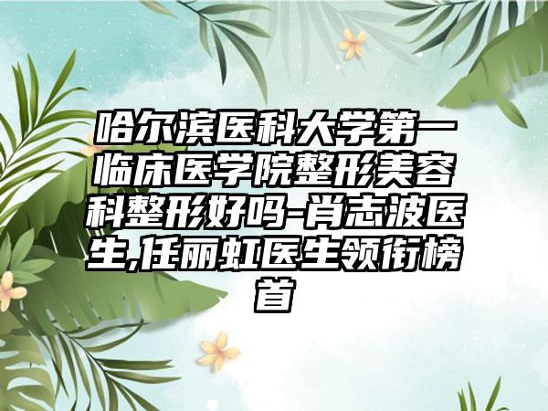 哈尔滨医科大学第一临床医学院整形美容科整形好吗-肖志波医生,任丽虹医生领衔榜首